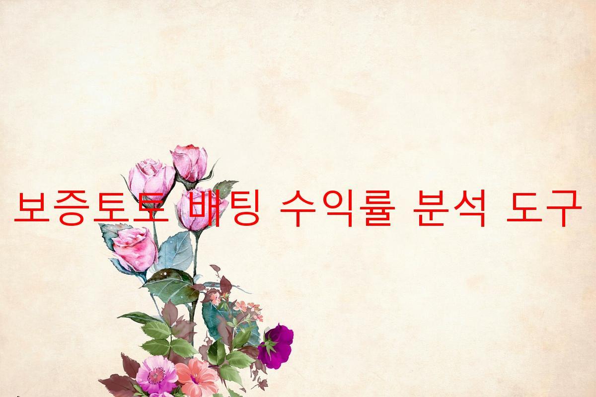 보증토토 배팅 수익률 분석 도구