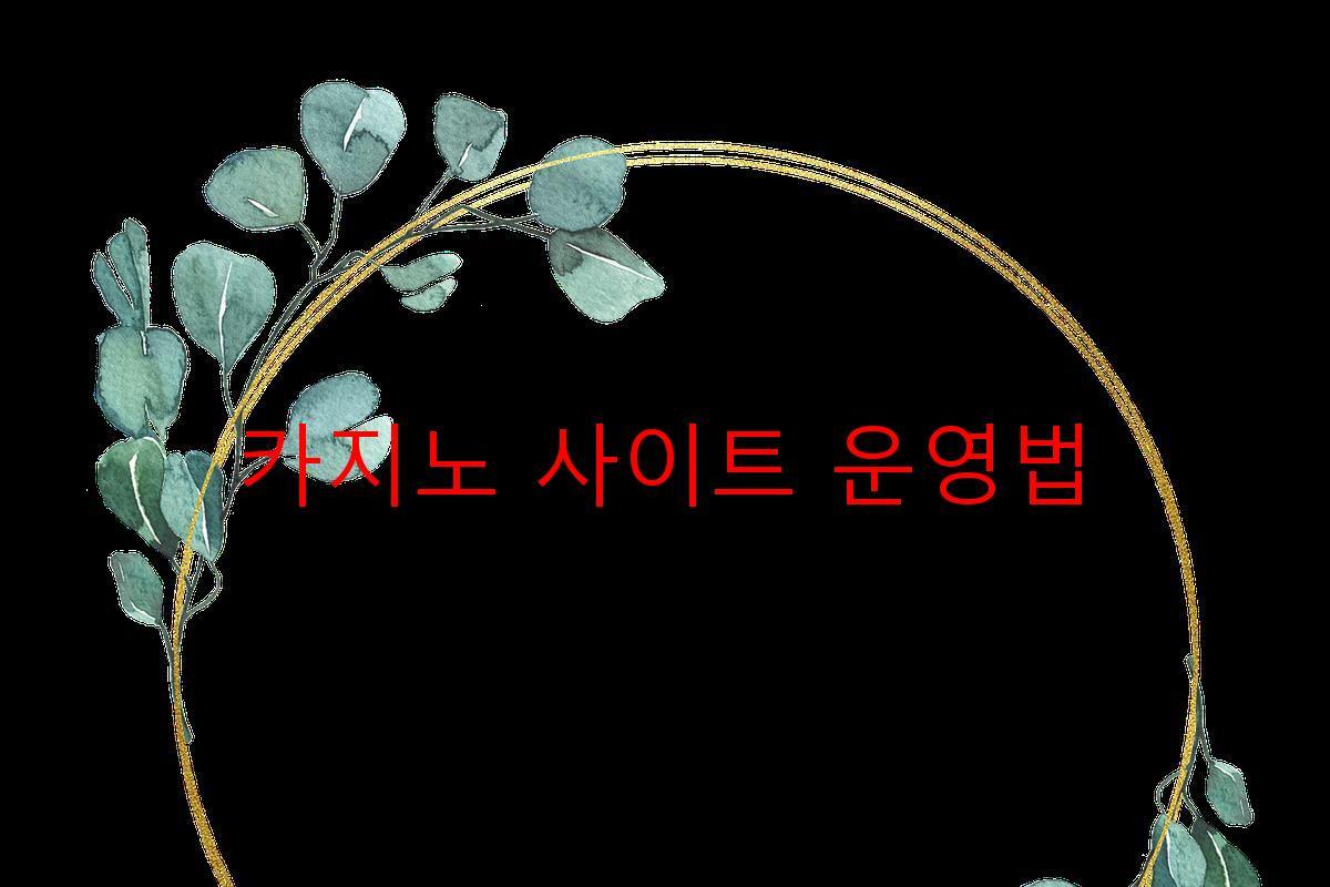 카지노 사이트 운영법