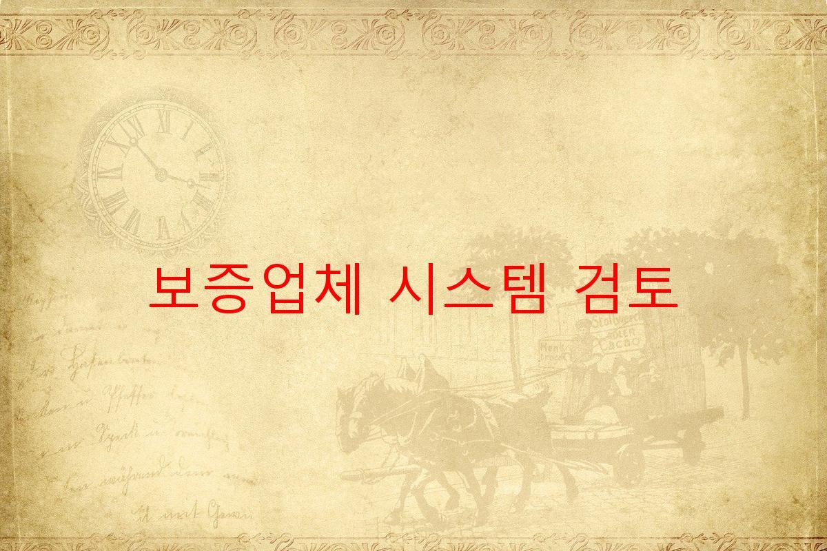 보증업체 시스템 검토