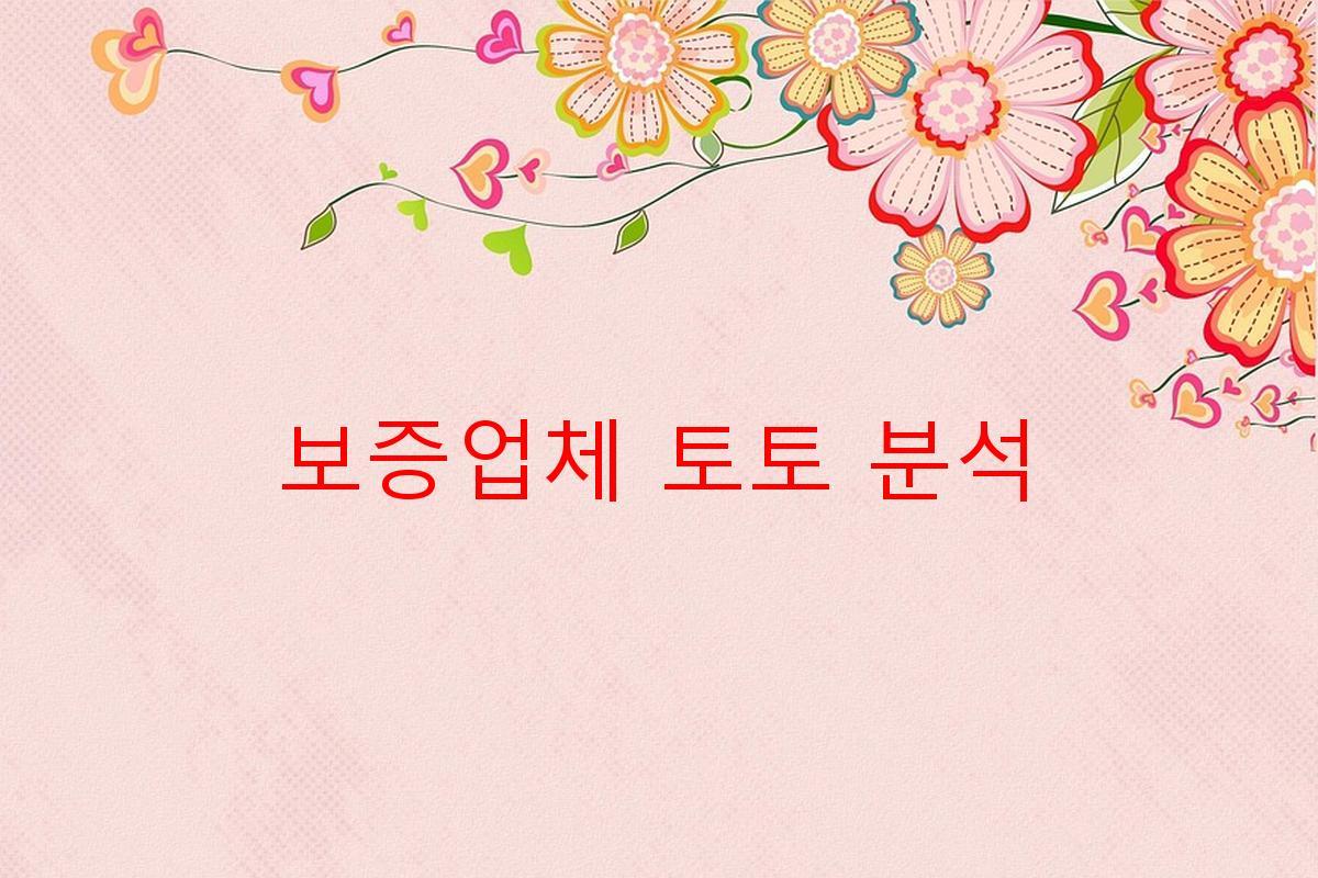 보증업체 토토 분석