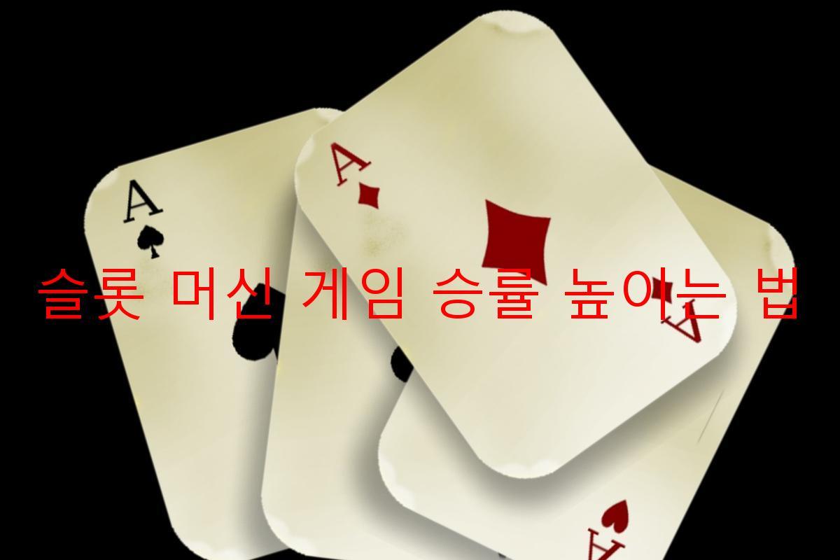 슬롯 머신 게임 승률 높이는 법
