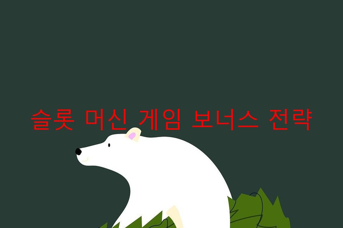 슬롯 머신 게임 보너스 전략