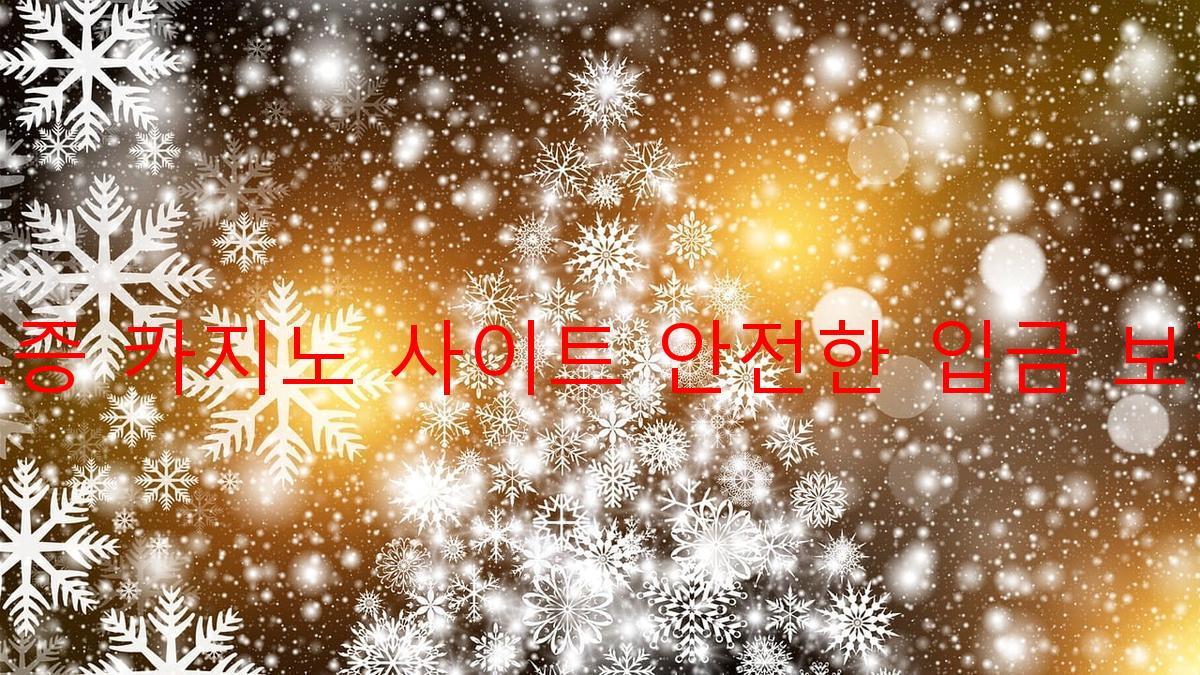 보증 카지노 사이트 안전한 입금 보장