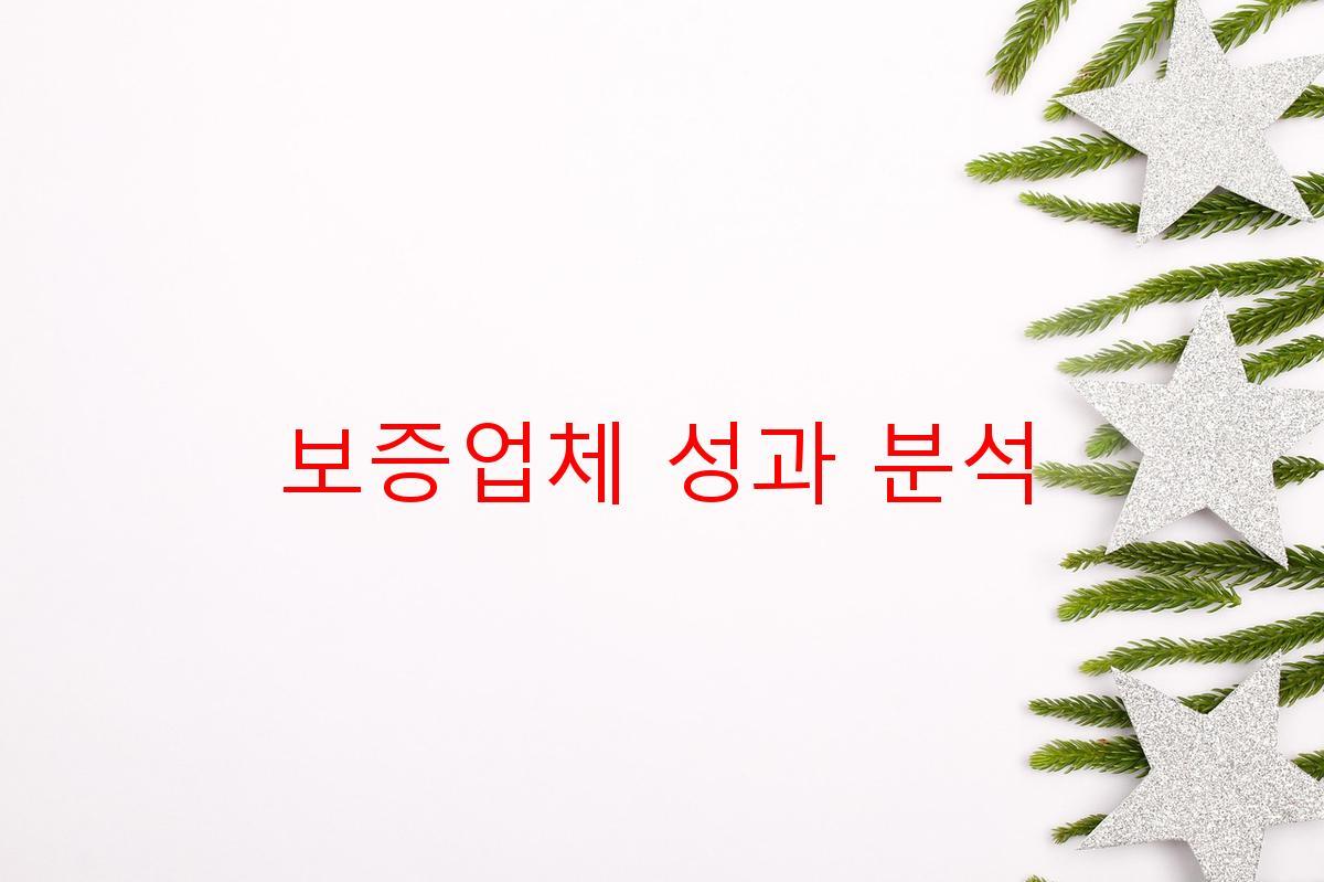 보증업체 성과 분석