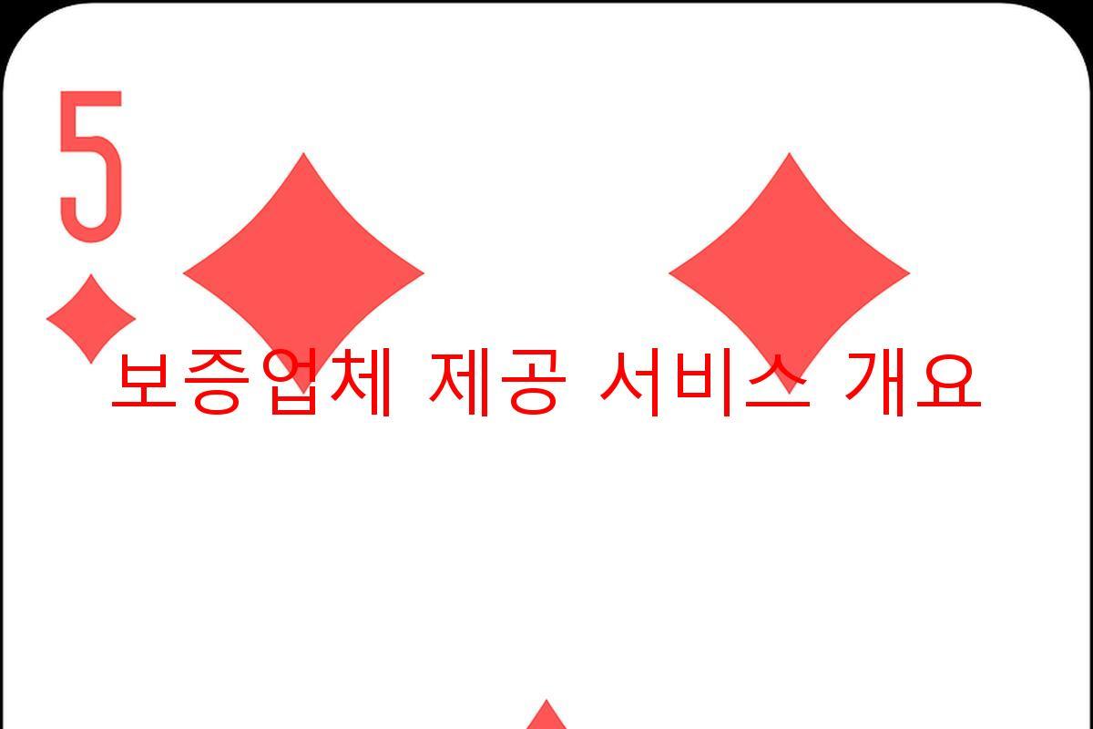 보증업체 제공 서비스 개요